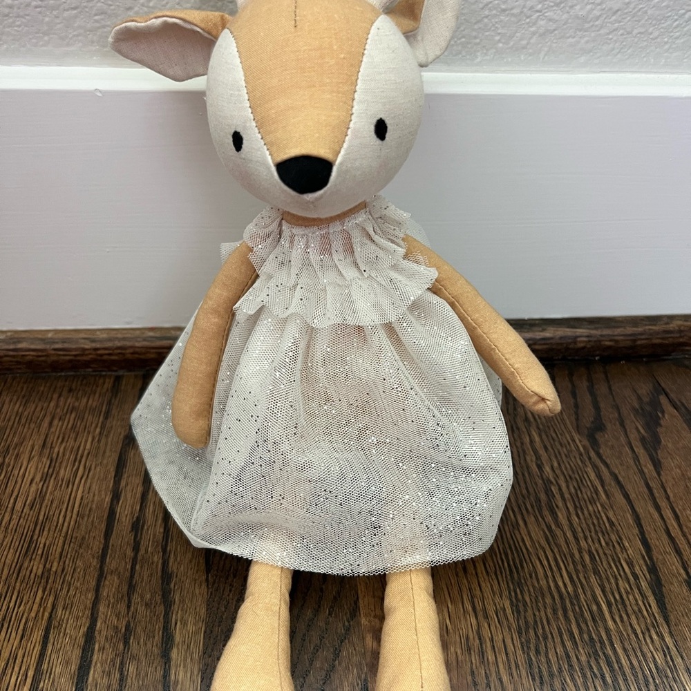 Jellycat Jolie Fawn Plush with White Dress NWT